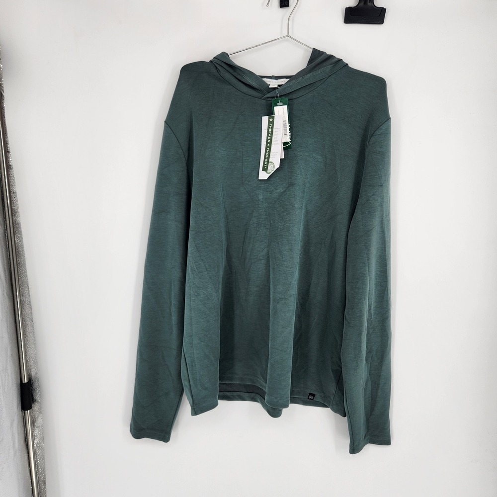 Threads 4 Thought Dex Sueded Modal Pullover Hoodie Green Mens XL TM12490 NWT